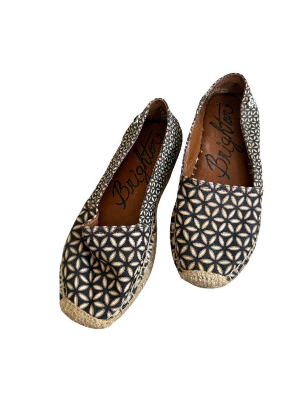 BRIGHTON Brown Patterned Espadrilles Flats Size 6 - Picture 6 of 6